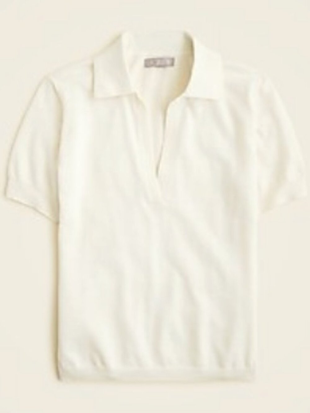 J Crew Ivory lightweight Merino Wool Johnny Collar Polo fits sz 0 or 2